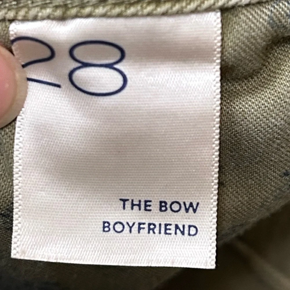 Pilcro Anthropologie The Bow Green Boyfriend Curved Jeans